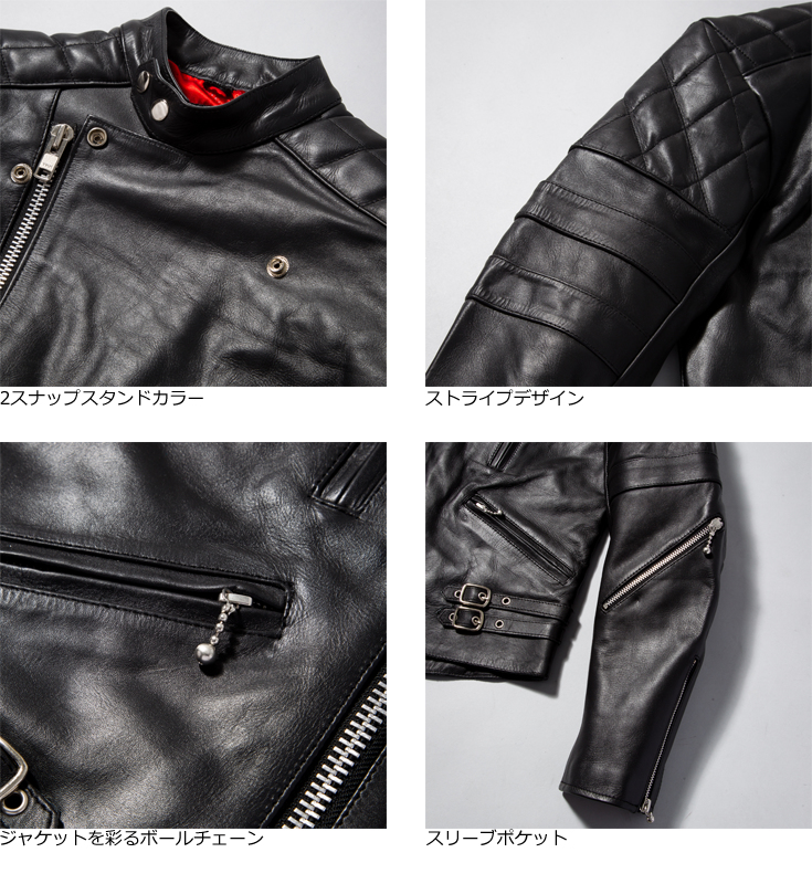 Horn Works 本革 UKパッドダブルライダースジャケット メンズ ホーンワークス 3578 Horn Works レザージャケット・革ジャンの通販  リューグー