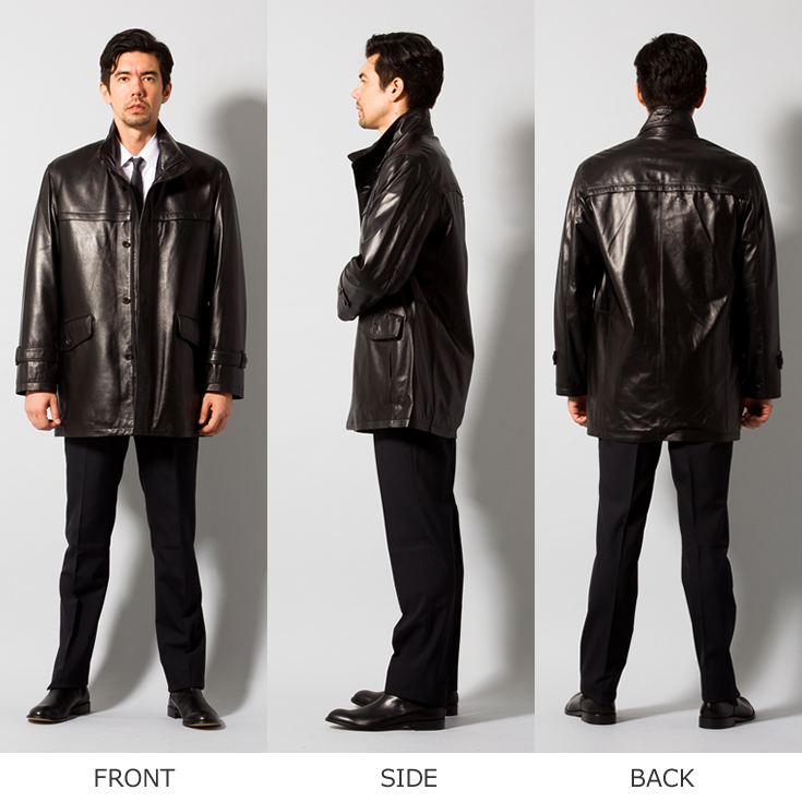 Paris Collection Brand 本革 レザーハーフコート 通勤コート メンズ パリコレクションブランド 6716 Outlet レザー ジャケット 革ジャンの通販 リューグー