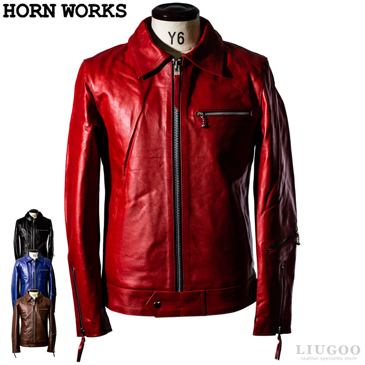 Horn Works 本革 UK襟付きシングルライダースジャケット メンズ ホーンワークス 3546 ドミネーター コルセア バイカー