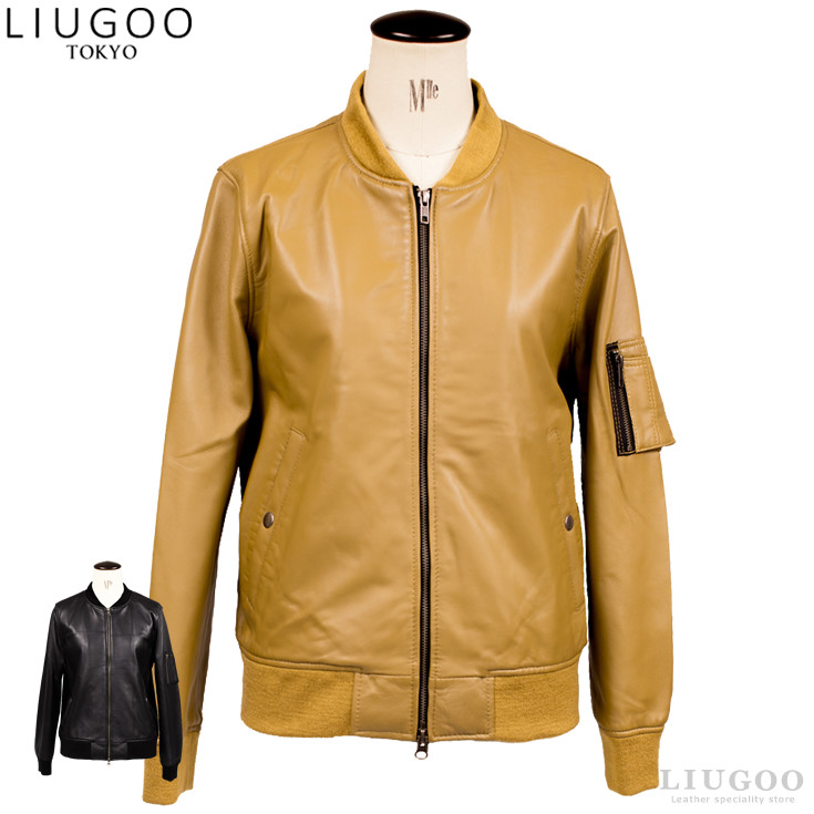 Liugoo 本革 Ma 1フライトジャケット レディース リューグー Mil01lb レザージャケット ブルゾン アウター その他 レザージャケット 革ジャンの通販 リューグー