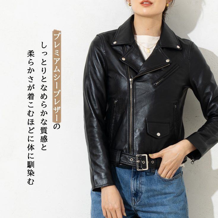 Mo-LAWS ダブルライダースジャケット UK ラムレザー 本革 革