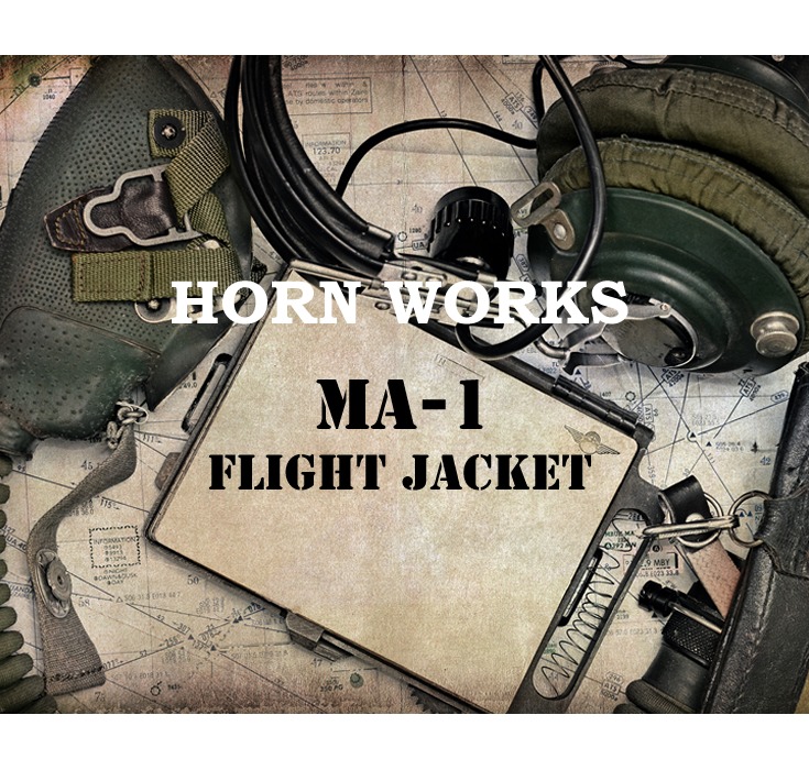 Horn Works 本革 レザーMA-1 フライトジャケット メンズ ホーン