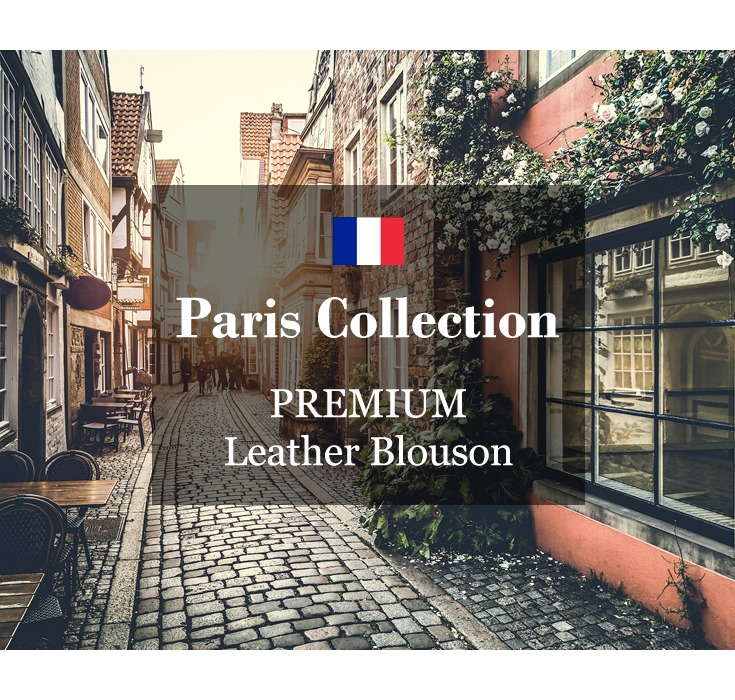 Paris Collection Brand 本革 ハイネック レザーブルゾン メンズ パリ